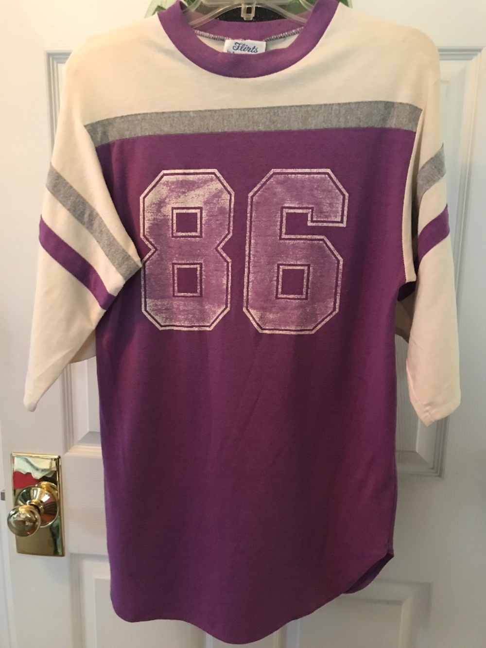 Donnkenny Flirts 86 Purple vintage baseball jersey nightshirt
